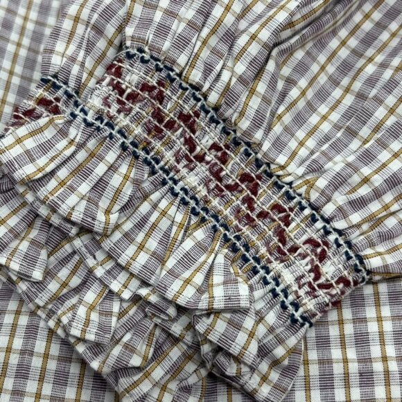 Early Sunday Girls Plaid Smocked Top Long Sleeve Cotton Blend Size 5Y - Picture 6 of 6